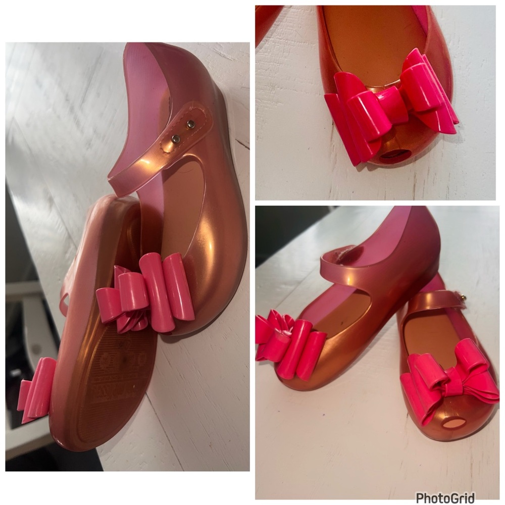 Mini Melissa pink Shoes with Bow toddler size 10